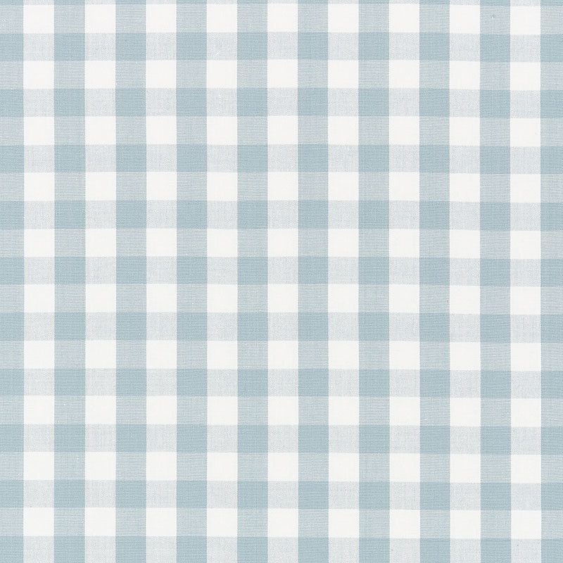 Schumacher Elton Cotton Check Sky Fabric