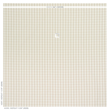 Schumacher Elton Cotton Check Natural Fabric