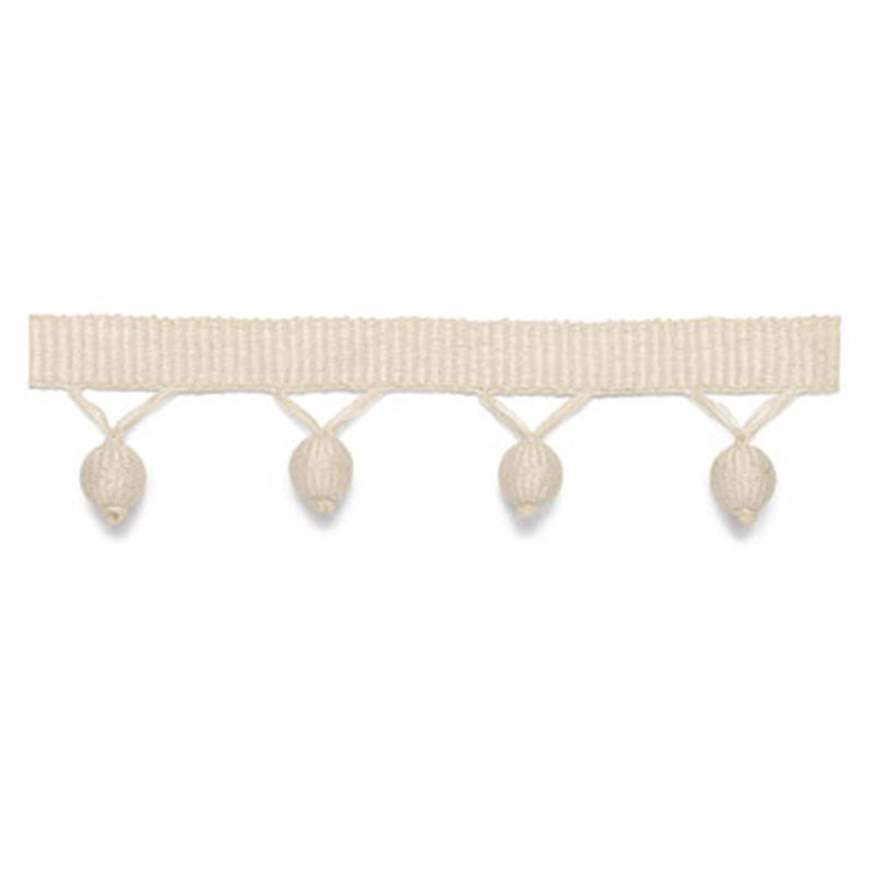 Schumacher 63140 DELRAY BOBBLE FRINGE in VANILLA Trim - PLEI