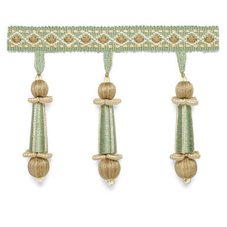 Schumacher 63282 ADDINGTON MOLDED TASSEL FRINGE in MINERAL T