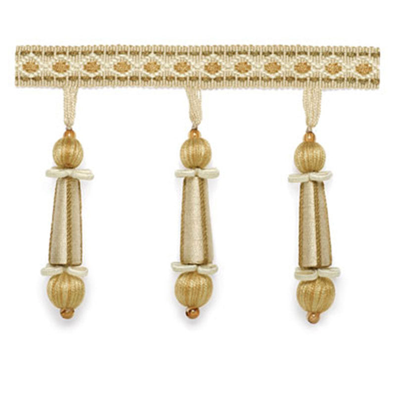 Schumacher 63283 ADDINGTON MOLDED TASSEL FRINGE in CHAMPAGNE