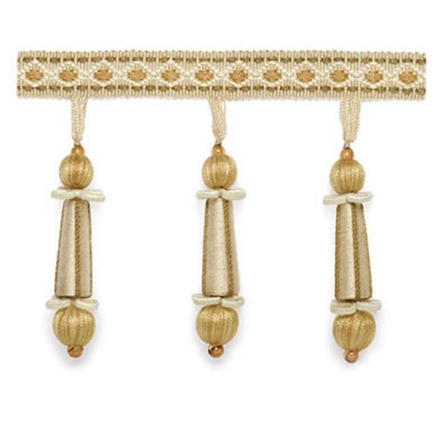 Schumacher 63283 ADDINGTON MOLDED TASSEL FRINGE in CHAMPAGNE
