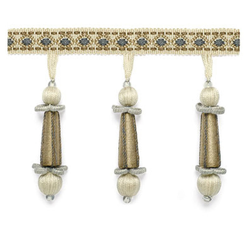 Schumacher 63284 ADDINGTON MOLDED TASSEL FRINGE in MOONSTONE