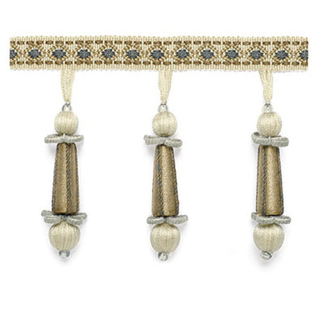 Schumacher 63284 ADDINGTON MOLDED TASSEL FRINGE in MOONSTONE