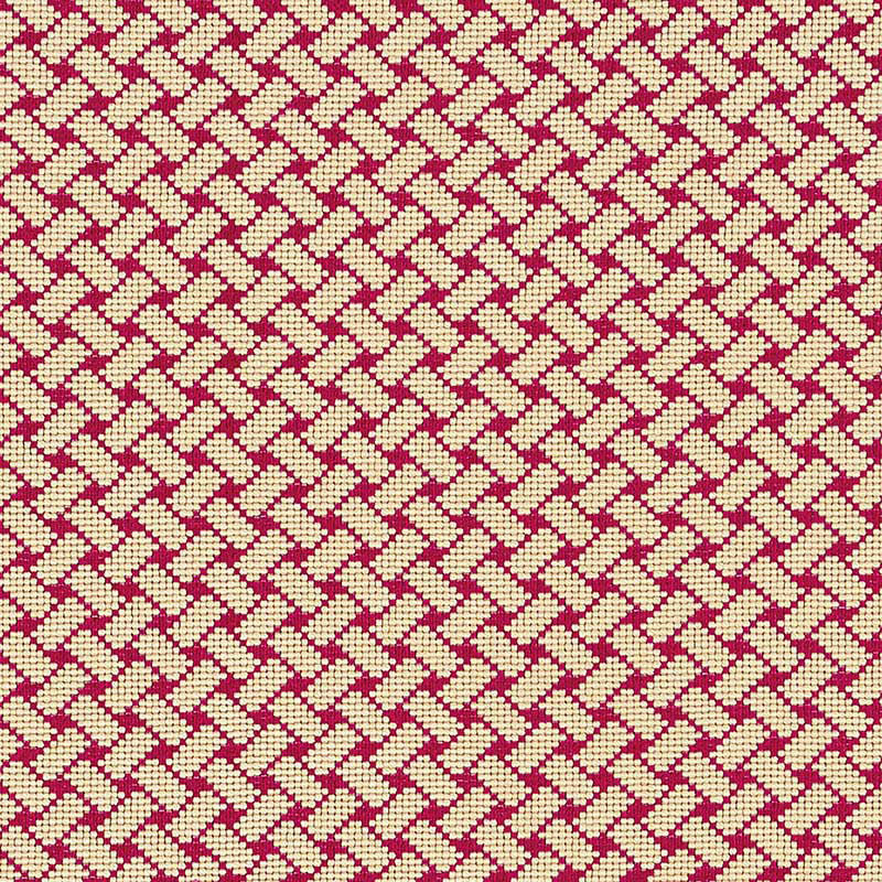 Schumacher 63395 BRISTOL WEAVE Ã‰PINGLÃ‰ in CARMINE Fabric -