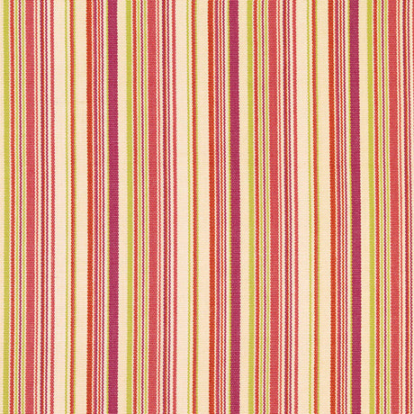 Schumacher Malibu Stripe Cerise Fabric - Eade's Wallpaper