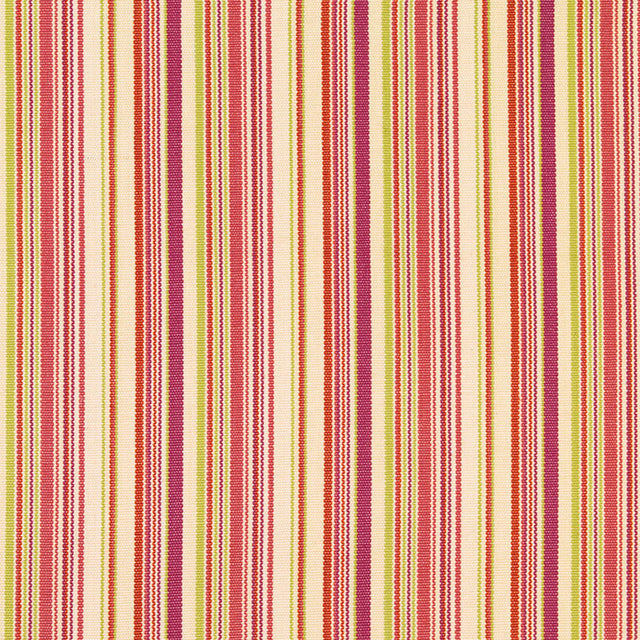 Schumacher Malibu Stripe Cerise Fabric - Eade's Wallpaper