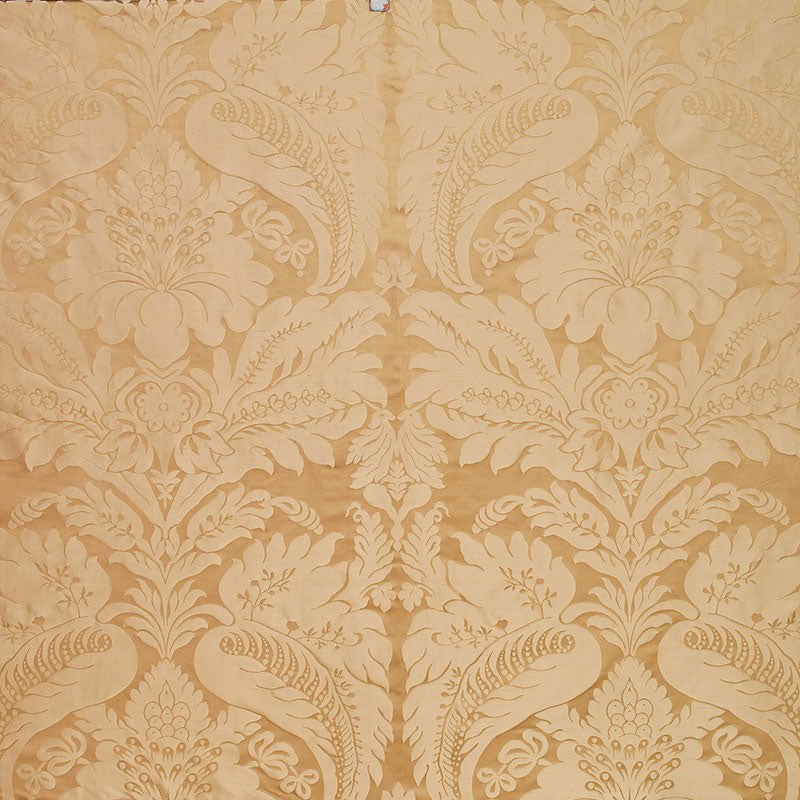 Schumacher 63733 BENNET SILK DAMASK in TRAVERTINE Fabric - P