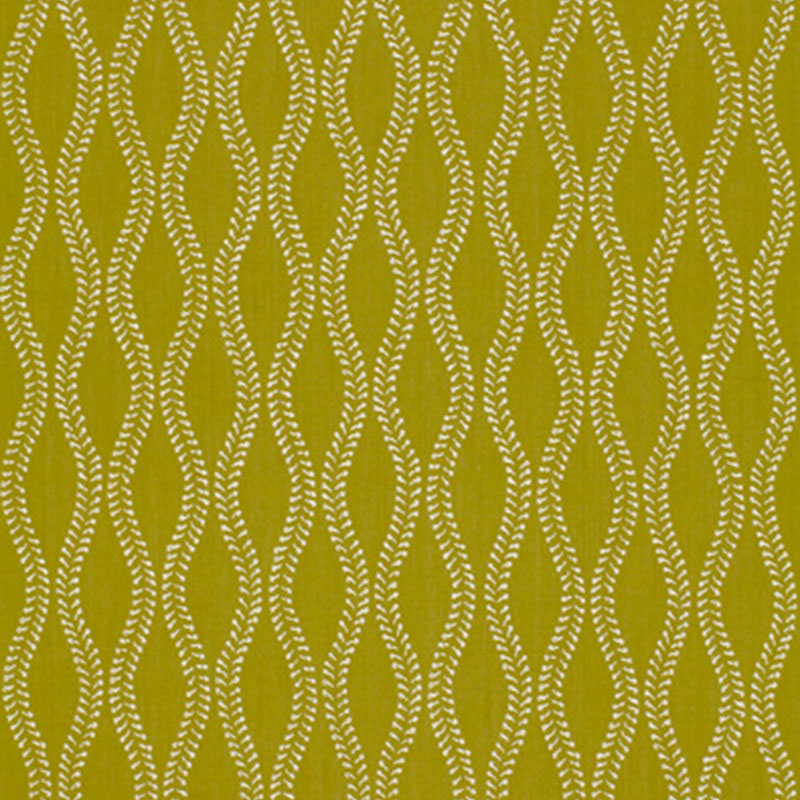 Schumacher Undulation Chartreuse Fabric - Eade's Wallpaper