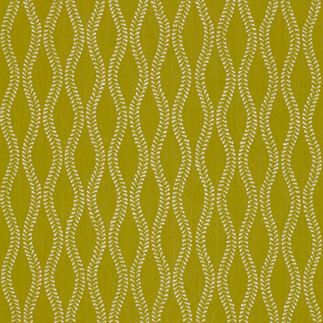 Schumacher Undulation Chartreuse Fabric - Eade's Wallpaper