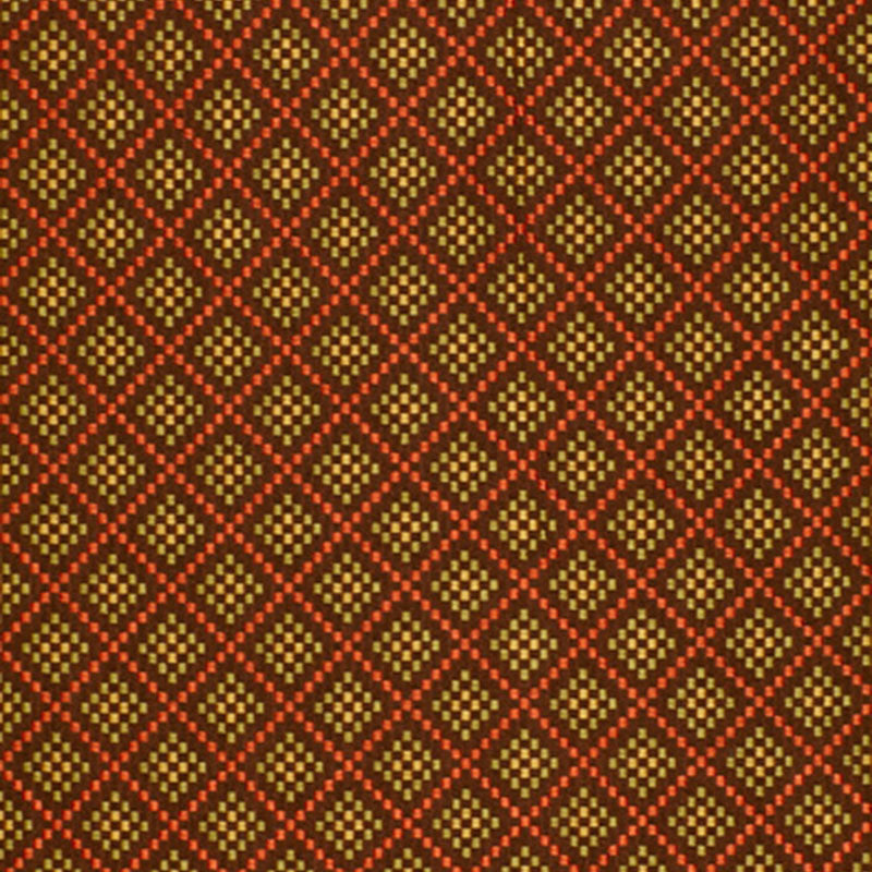 Schumacher Checkers Chocolate / Poppy Fabric