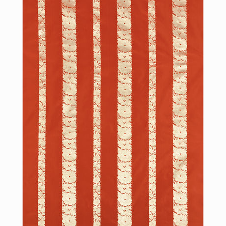 Schumacher Mandarin Silk Stripe Coral Fabric - Eade's Wallpaper