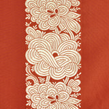 Schumacher Mandarin Silk Stripe Coral Fabric - Eade's Wallpaper
