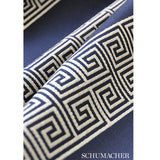 Schumacher Maiandros Weave Indigo Fabric - Eade's Wallpaper