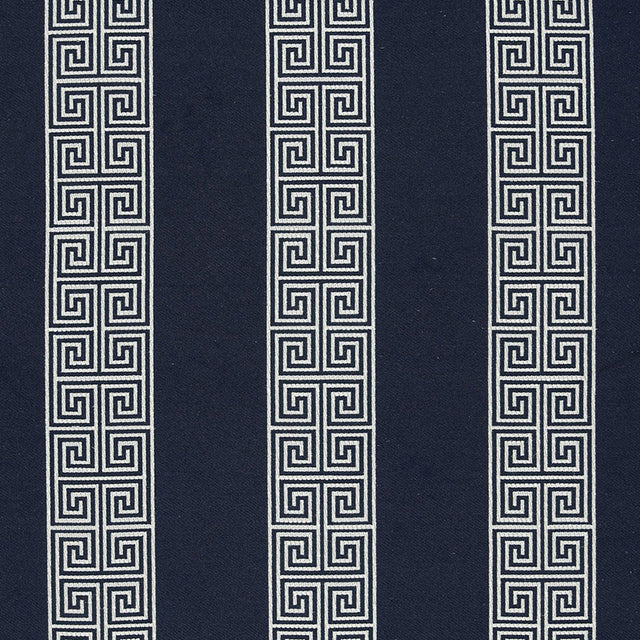 Schumacher Maiandros Weave Indigo Fabric - Eade's Wallpaper