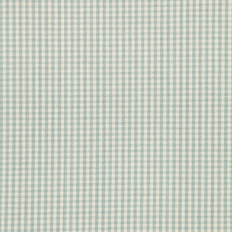 Schumacher Barnet Cotton Check Aqua Fabric