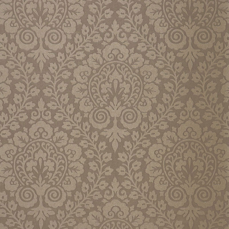 Schumacher Amalfi Damask Indoor/Outdoor Smoke Fabric