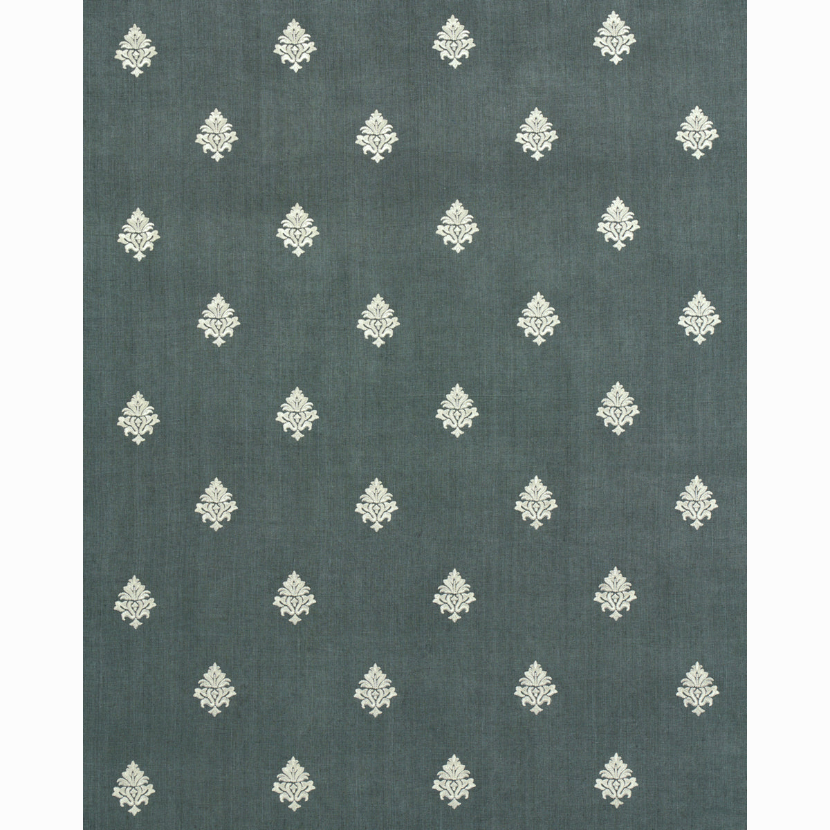 Schumacher Lorenzo Embroidery Midnight Fabric - Eade's Wallpaper