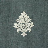 Schumacher Lorenzo Embroidery Midnight Fabric - Eade's Wallpaper