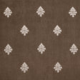 Schumacher Lorenzo Embroidery Coffee Bean Fabric - Eade's Wallpaper