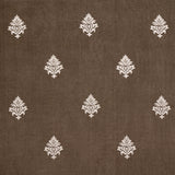 Schumacher Lorenzo Embroidery Coffee Bean Fabric - Eade's Wallpaper