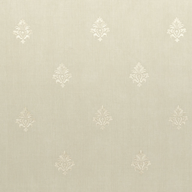 Schumacher Lorenzo Embroidery Natural Fabric - Eade's Wallpaper