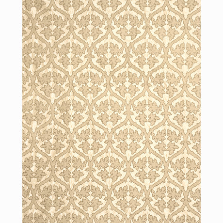 Schumacher Ravenna Embroidery Camel Fabric - Eade's Wallpaper