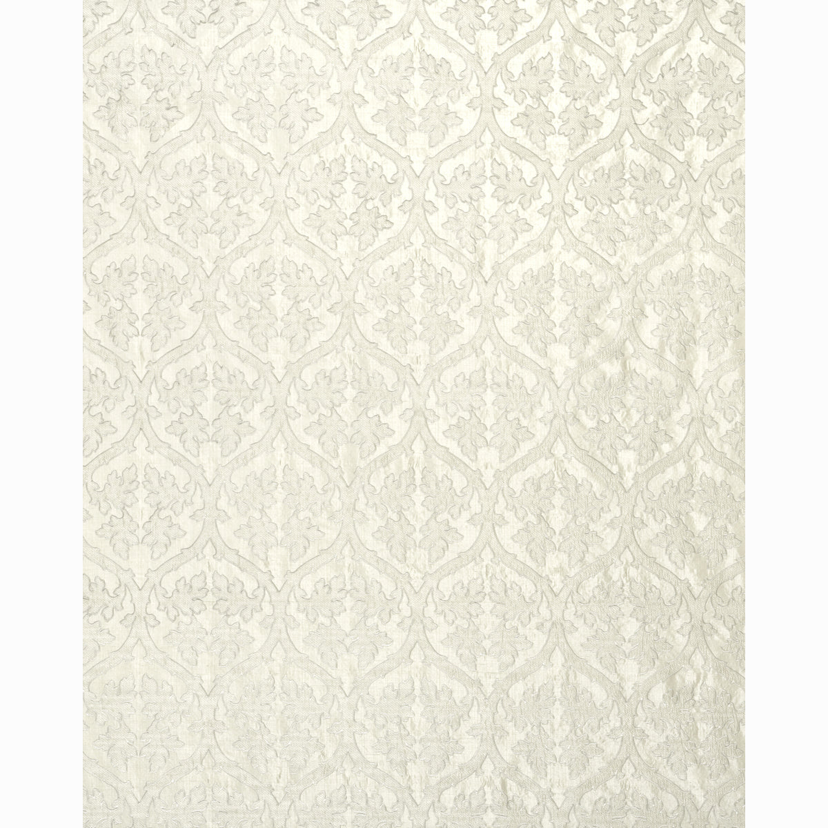 Schumacher Ravenna Embroidery Silver Fabric - Eade's Wallpaper