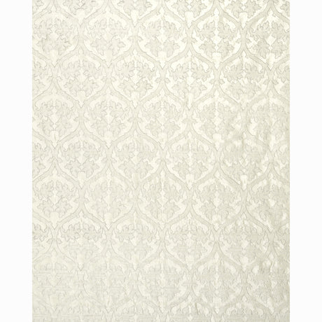 Schumacher Ravenna Embroidery Silver Fabric - Eade's Wallpaper