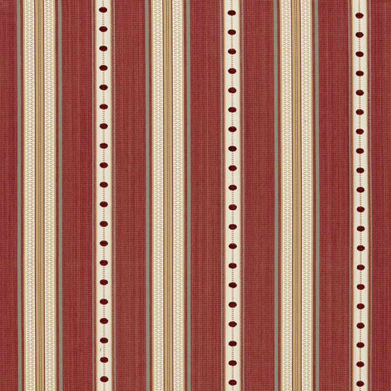 Schumacher Francesca Stripe Rouge Fabric