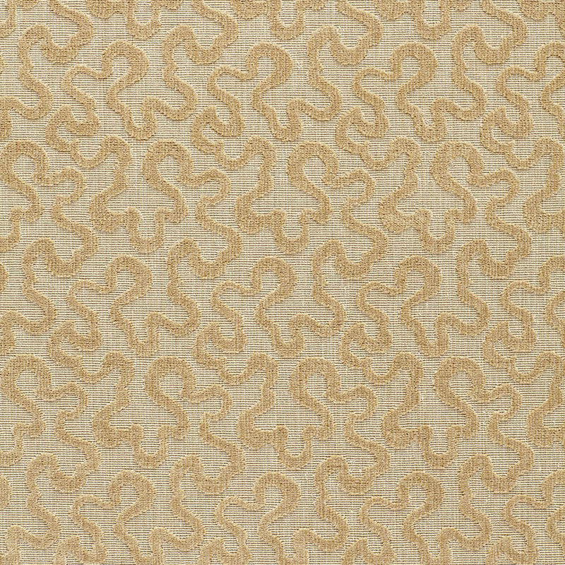 Schumacher Vermicelli Velvet Camel Fabric - Eade's Wallpaper