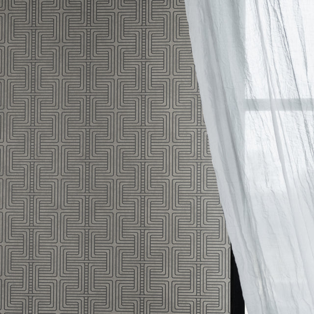Schumacher 6478 GEO TRIBE in PEWTER Wallpaper - BORÃ…STAPETE
