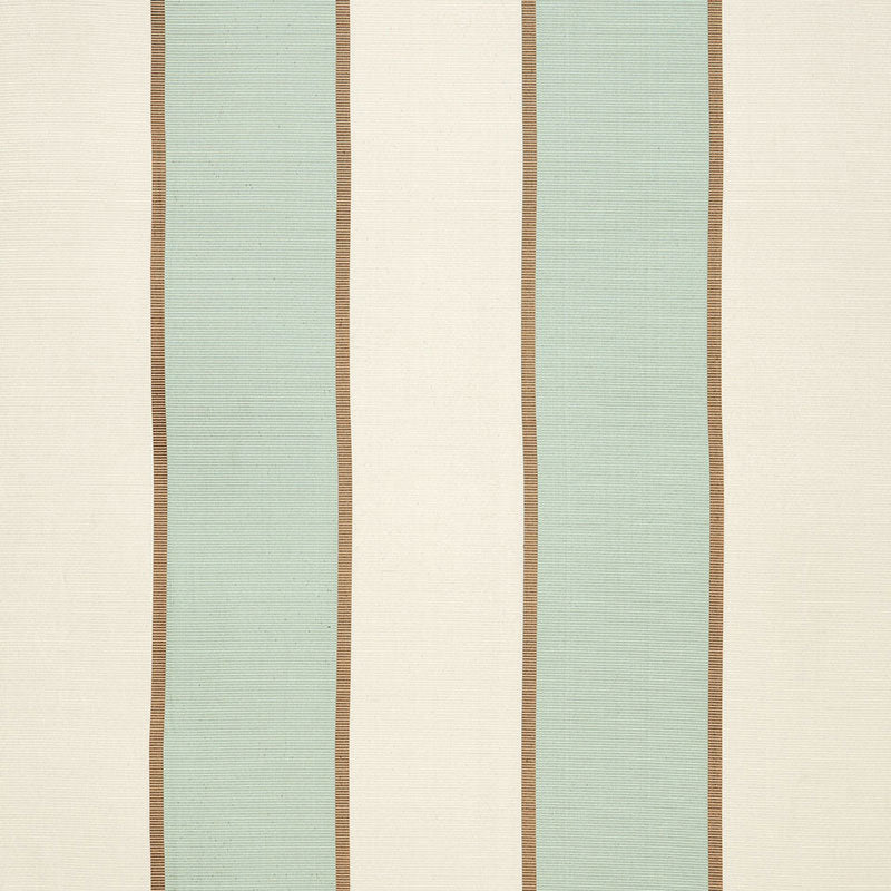 Schumacher Montebello Stripe Aqua Fabric - Eade's Wallpaper