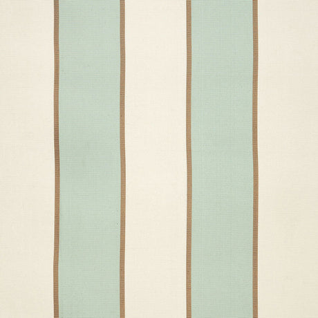Schumacher Montebello Stripe Aqua Fabric - Eade's Wallpaper
