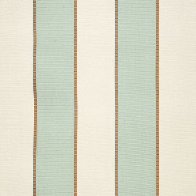 Schumacher Montebello Stripe Aqua Fabric - Eade's Wallpaper