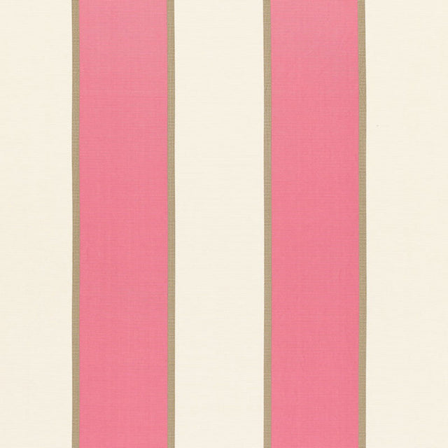Schumacher Montebello Stripe Berry Fabric - Eade's Wallpaper
