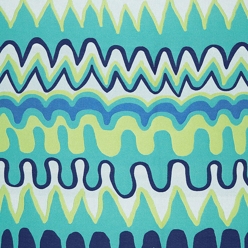 Schumacher Zig Zag Weave Indoor/Outdoor Laguna Fabric - Eade's Wallpaper
