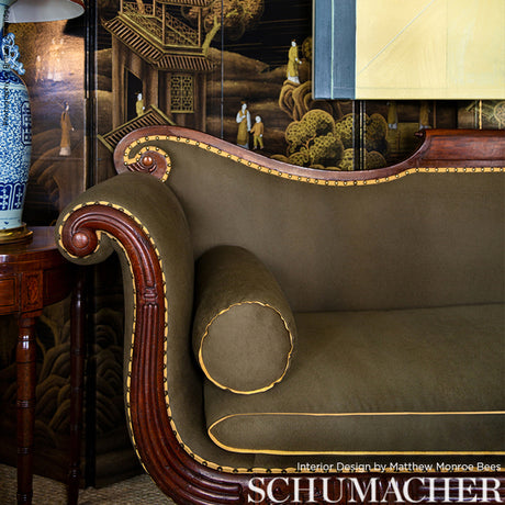 Schumacher Madison Wool Peat Fabric - Eade's Wallpaper