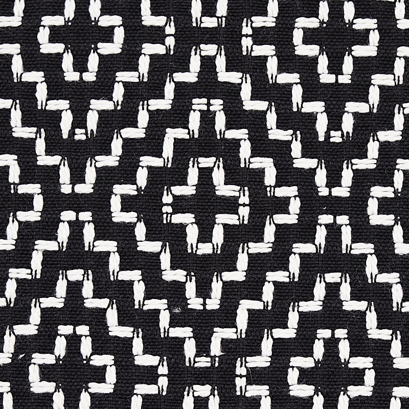 Schumacher Soho Weave Black Fabric - Eade's Wallpaper
