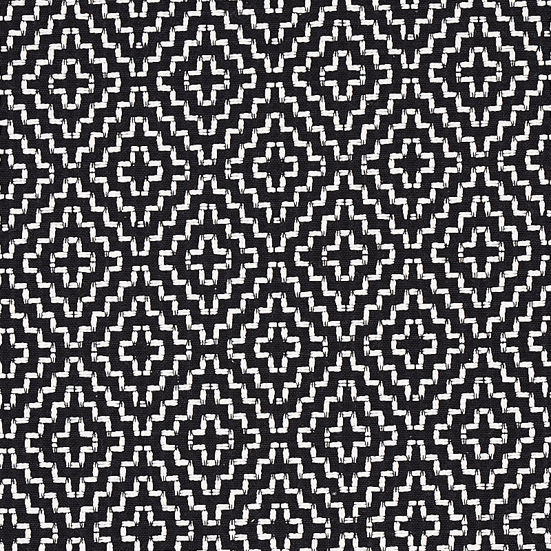 Schumacher Soho Weave Black Fabric - Eade's Wallpaper