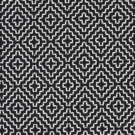 Schumacher Soho Weave Black Fabric - Eade's Wallpaper