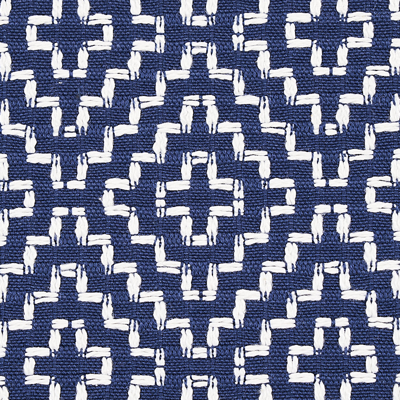 Schumacher Soho Weave Navy Fabric - Eade's Wallpaper