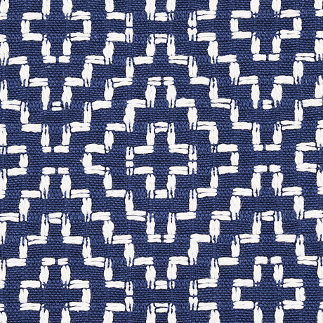 Schumacher Soho Weave Navy Fabric - Eade's Wallpaper