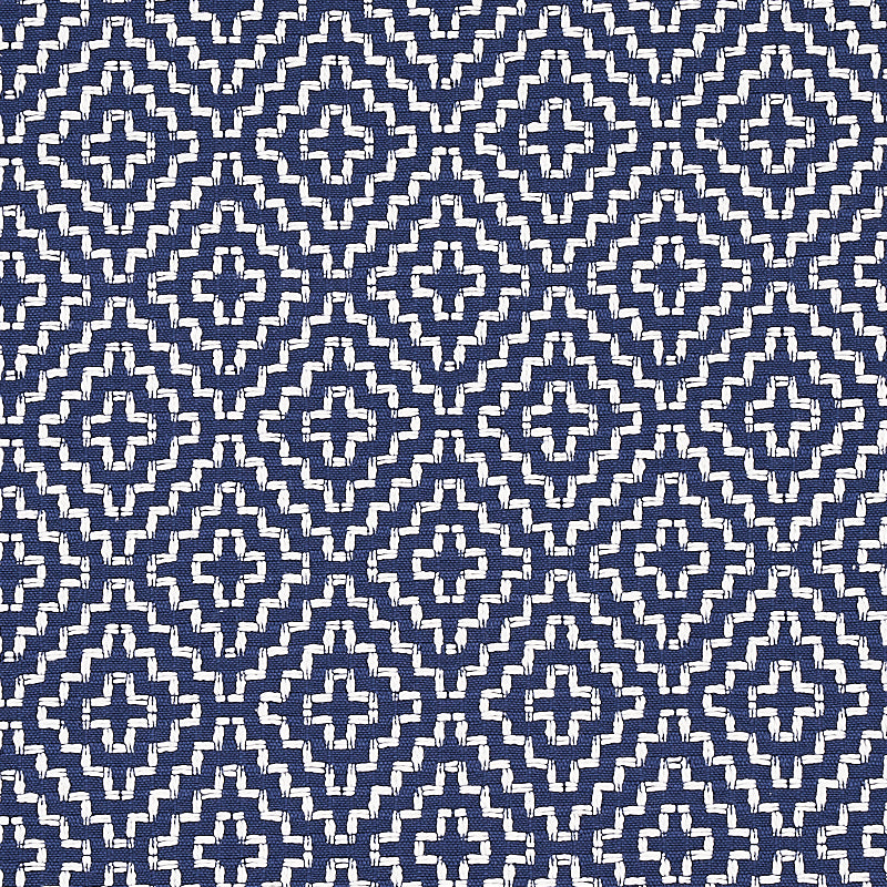 Schumacher Soho Weave Navy Fabric - Eade's Wallpaper