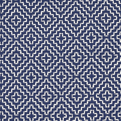 Schumacher Soho Weave Navy Fabric - Eade's Wallpaper