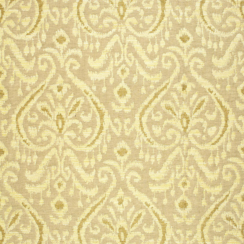 Schumacher Maroc Linen Damask Sauterne Fabric - Eade's Wallpaper