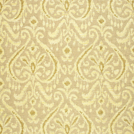 Schumacher Maroc Linen Damask Sauterne Fabric - Eade's Wallpaper