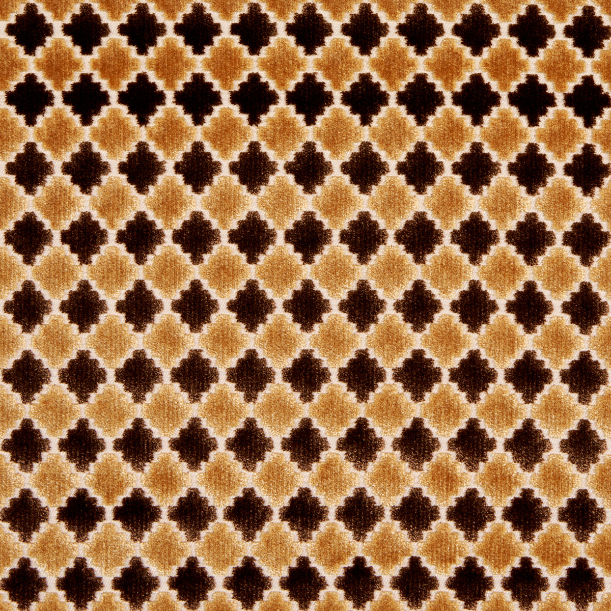 Schumacher Marrakesh Velvet Chocolate Brown Fabric - Eade's Wallpaper