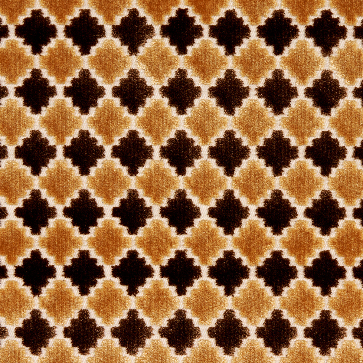 Schumacher Marrakesh Velvet Chocolate Brown Fabric - Eade's Wallpaper