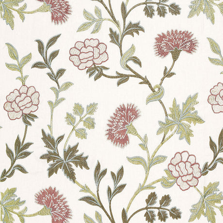 Schumacher Sheridan Embroidery Quartz Fabric - Eade's Wallpaper